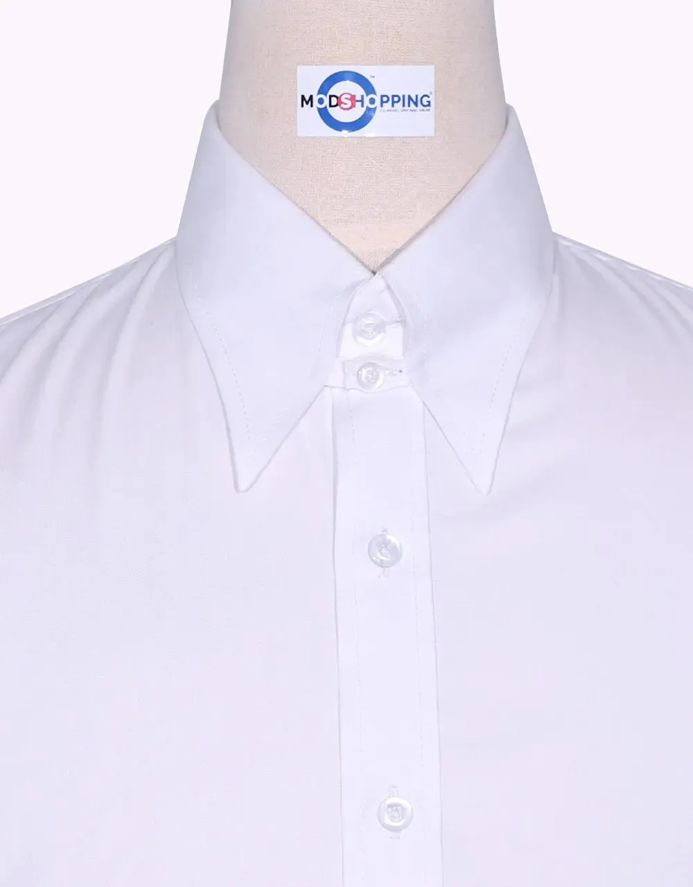 Tab Collar Shirt | White Tab Collar Shirt