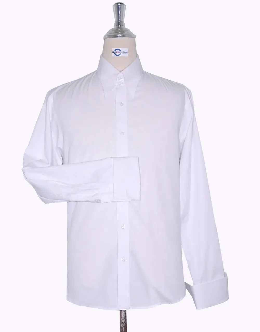 Tab Collar Shirt | White Tab Collar Shirt