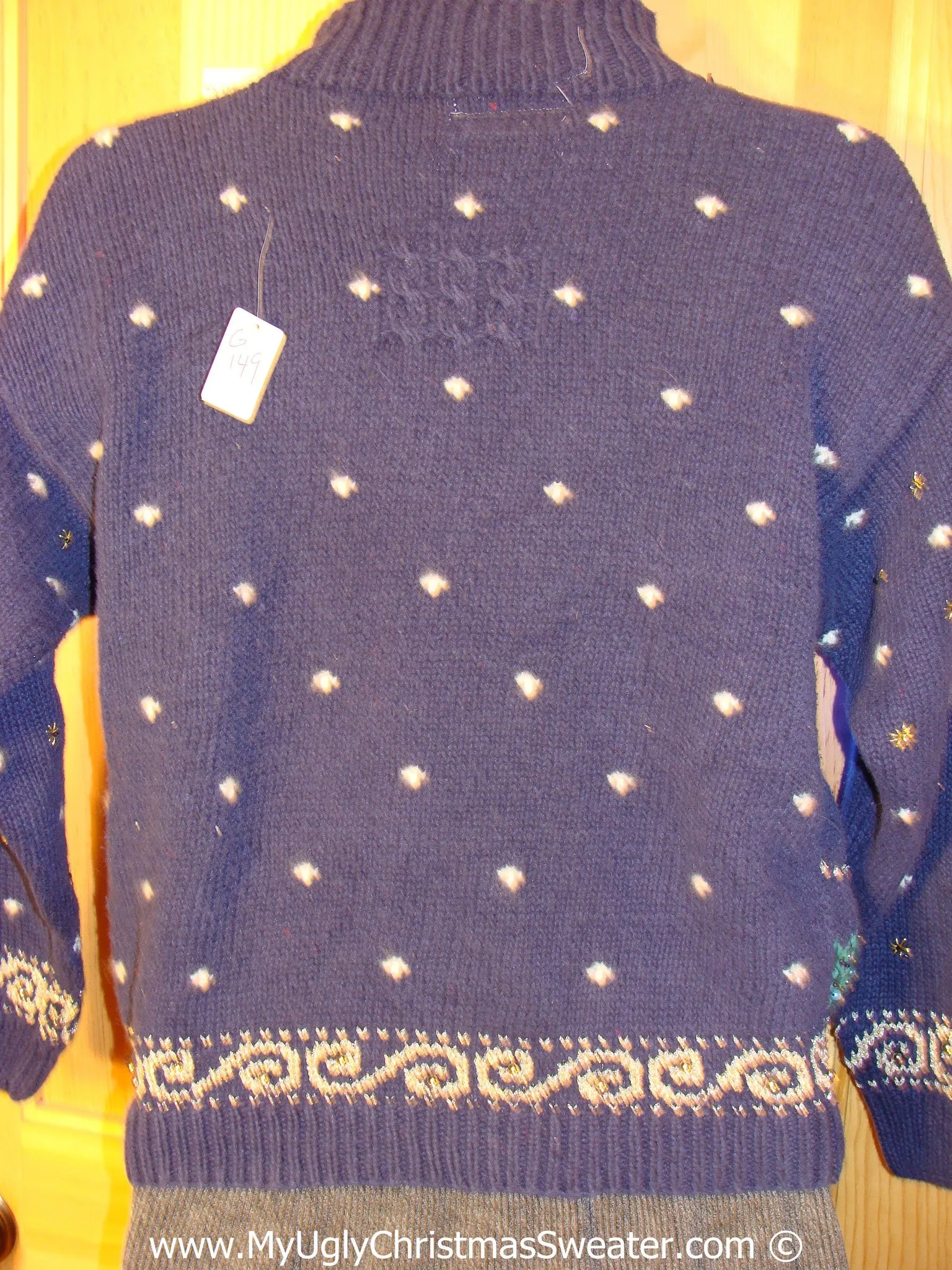 Tacky Xmas Sweater with Lights Tree, Bling, 2sided (g149)