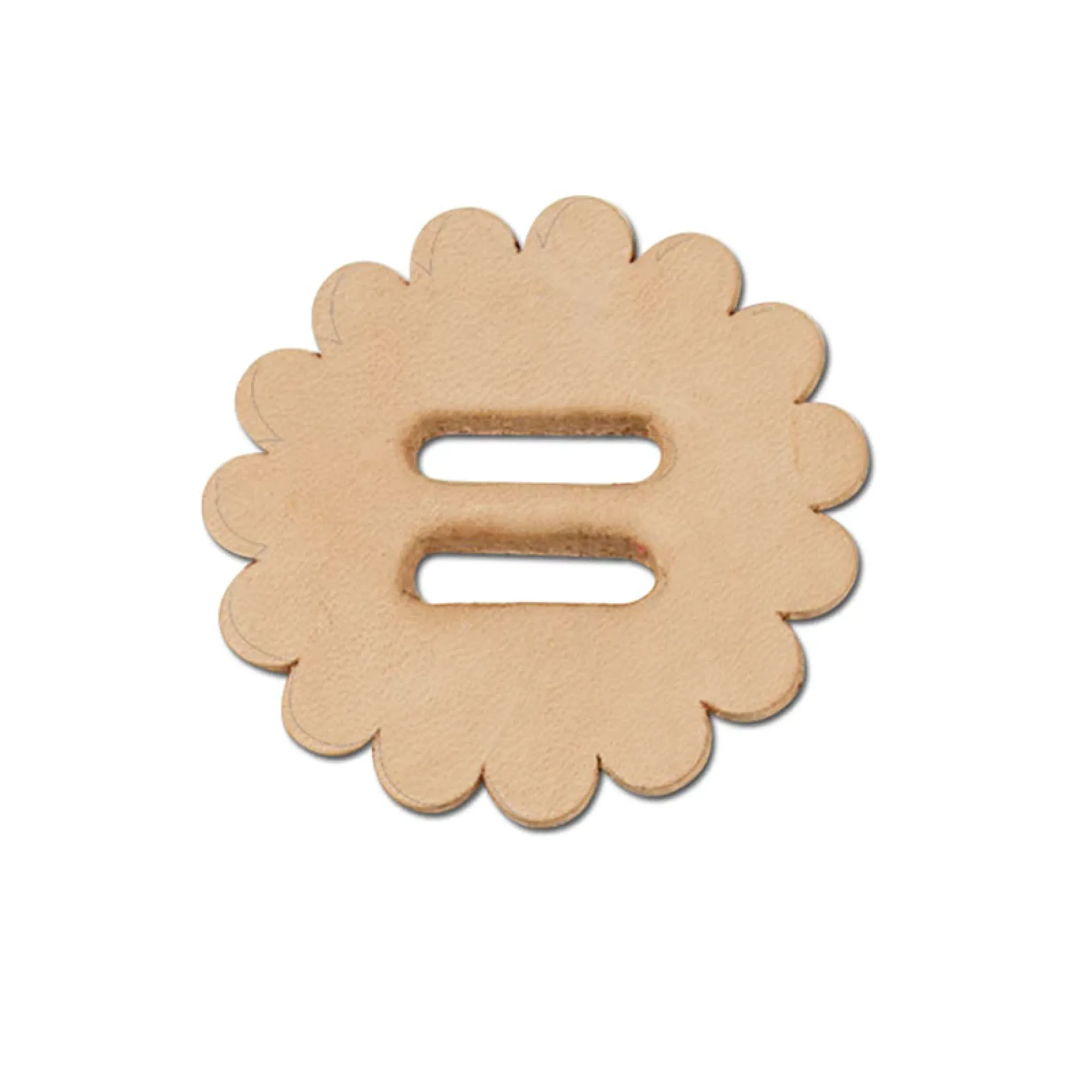 Tandy Leather 1-1/2" Scalloped Slotted Leather Concho 6 Pack 4131-06