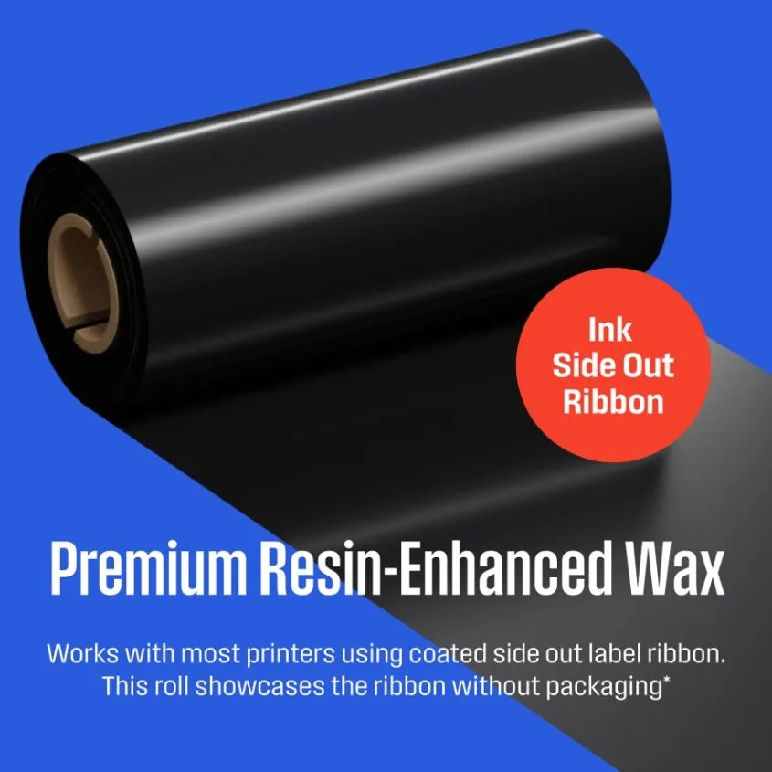 Thermal Transfer Ribbon, Black, 24 Rolls, 0.5 Inch Core, 4.33" x 243'