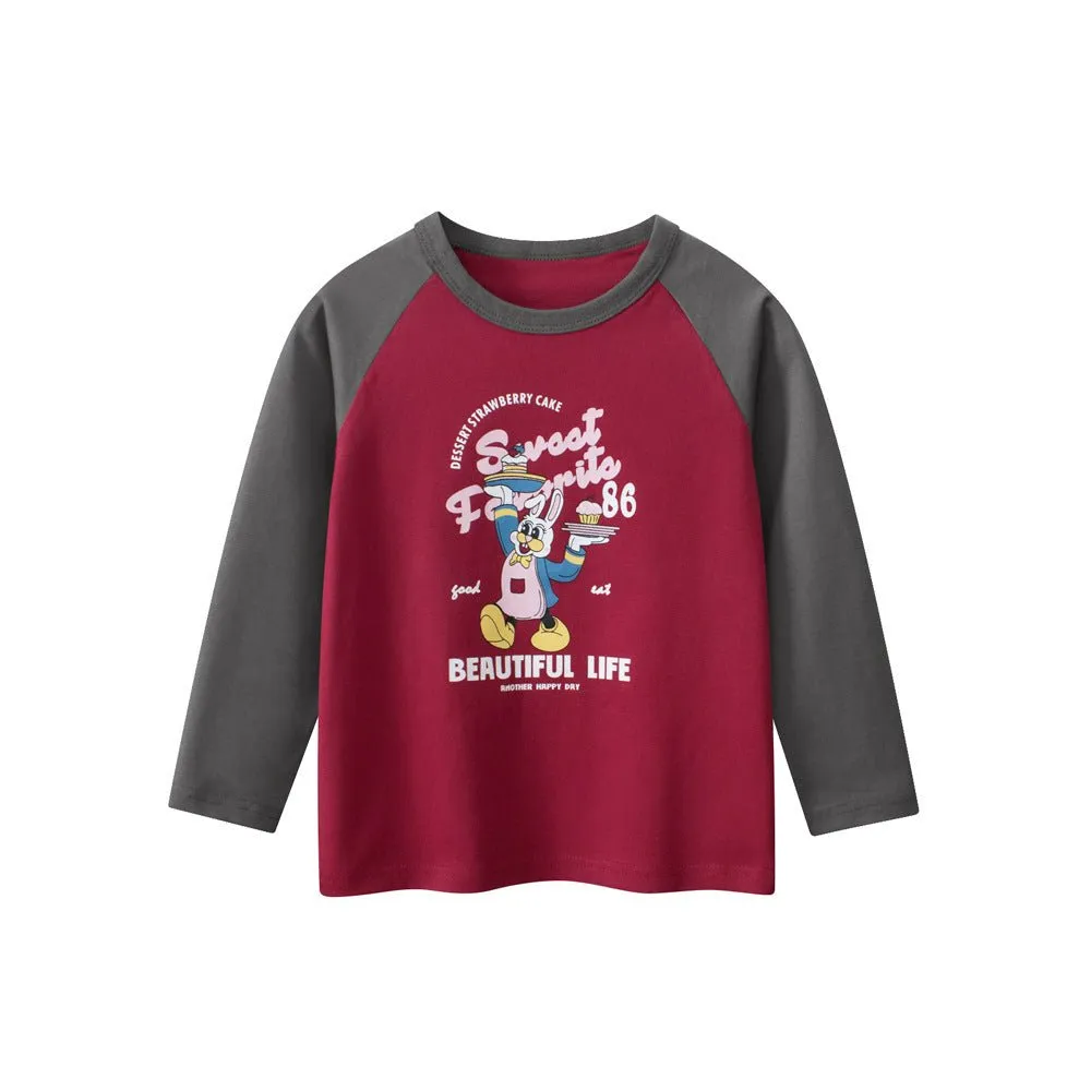 Toddler/Kid Girl's Long Sleeve Beautiful Life Letter Print Design T-shirt