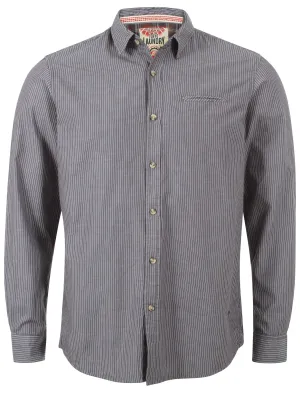 Tokyo Laundry Tarlton Striped Cotton Shirt in Pewter