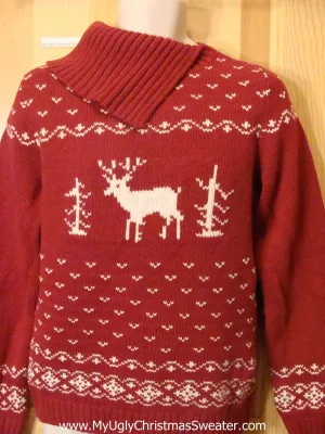 Ugly Christmas Sweater Modern with Vintage Style Reindeer