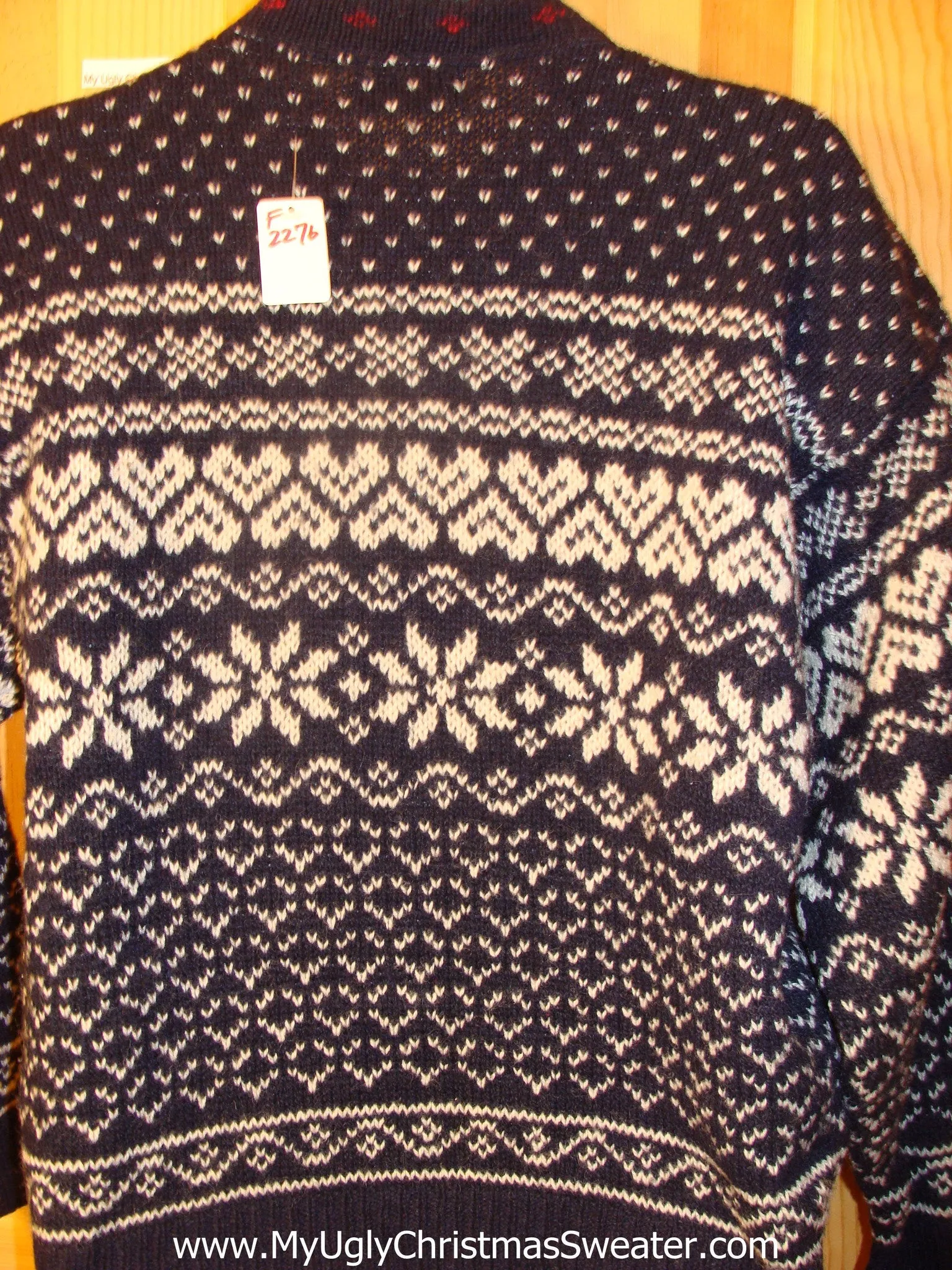 Ugly Christmas Sweater Nordic 2sided Blue Cardigan