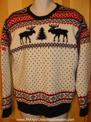 Ugly Christmas Sweater Party Vintage Ralph Lauren Reindeer Sweater (like John Mayer wore on Ellen) (v9)