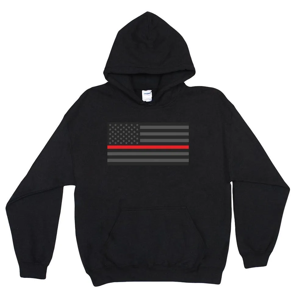 USA Flag Thin Red Line Pullover Hoodie Sweatshirt