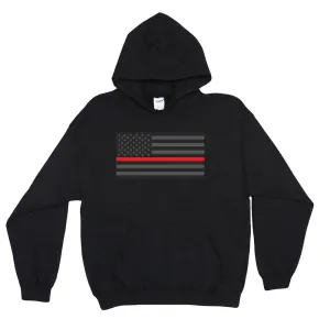 USA Flag Thin Red Line Pullover Hoodie Sweatshirt