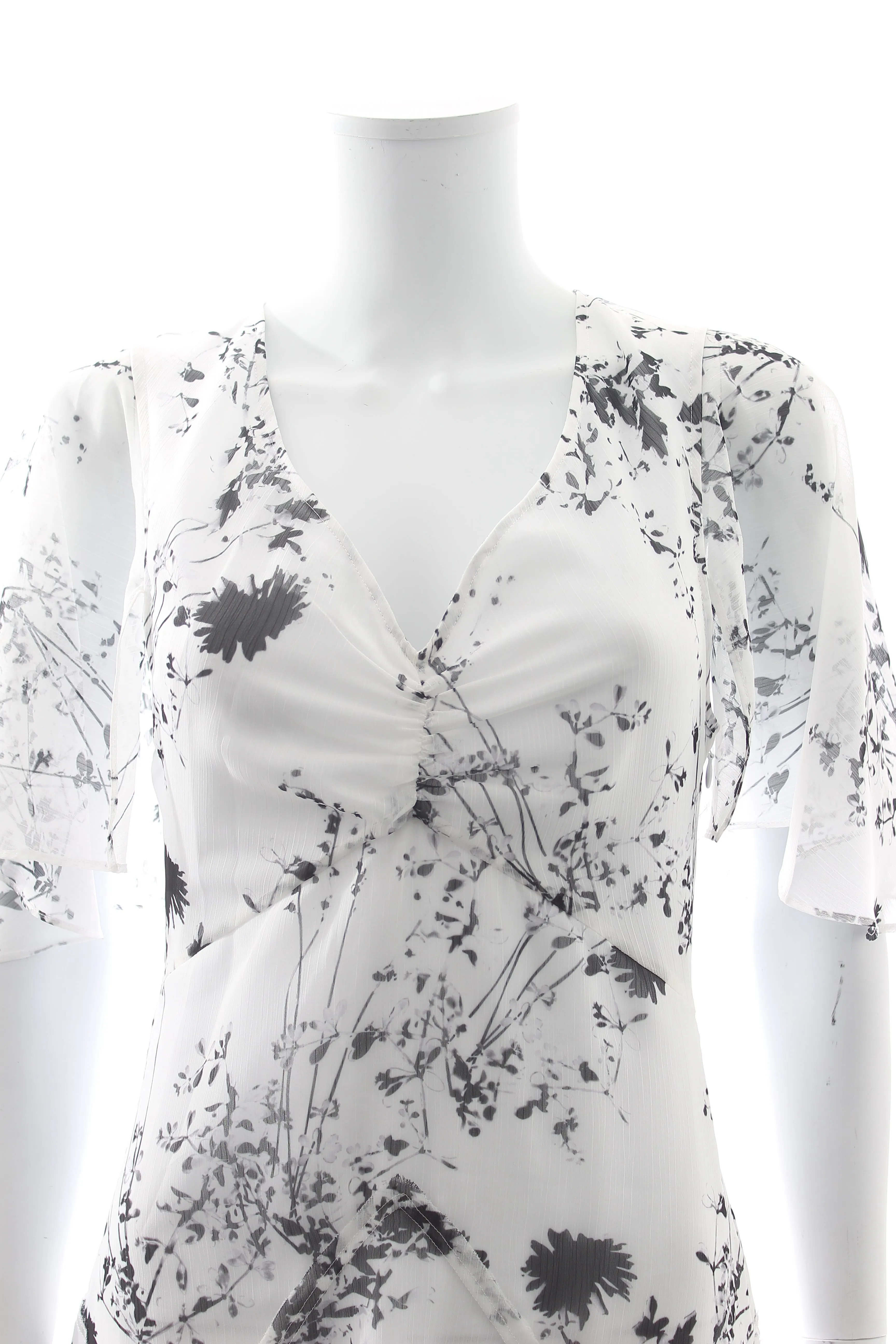 Victoria Beckham Floaty Godet Printed Chiffon Midi Dress - Current Season
