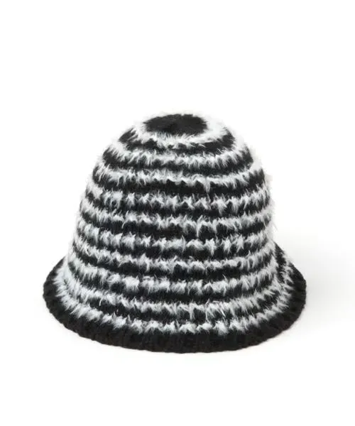 VINTAGE STRIPED KNIT BUCKET HAT