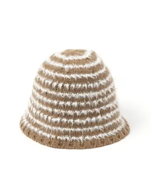 VINTAGE STRIPED KNIT BUCKET HAT