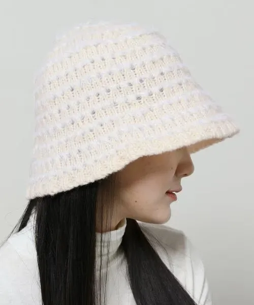 VINTAGE STRIPED KNIT BUCKET HAT