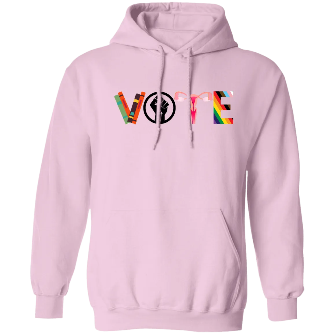 VOTE Pullover Hoodie | Banned Books, Reproductive Rights, BLM, LGBTQ Progress, Political Activism, Roe v Wade Pullover Hoodie