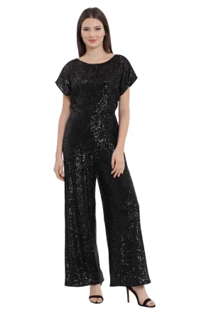 Wide Neck Jumpsuit | Black