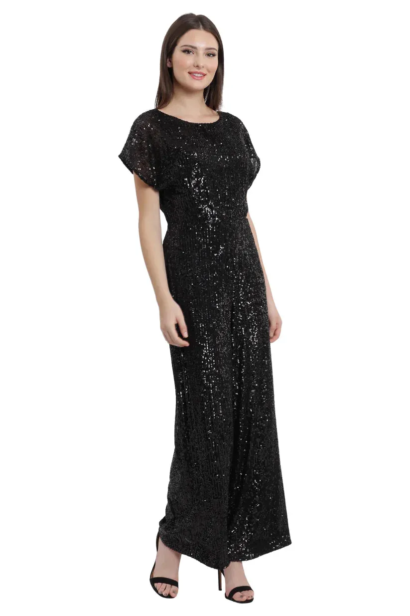 Wide Neck Jumpsuit | Black