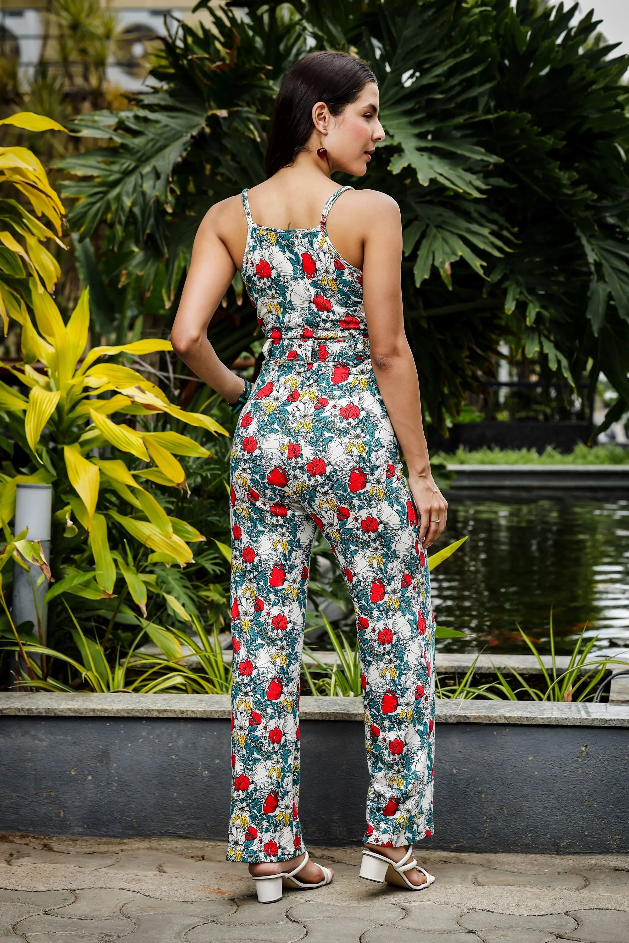 WOMENS FLORAL PRINT JUMPSUIT